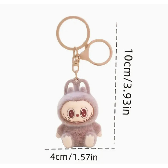 THE MONSTERS Popmart Labubu 3D Keychain - Gray - Picture 2 of 2